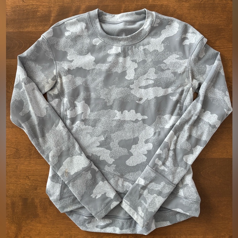 Lululemon Long Sleeve Rulu light grey camo